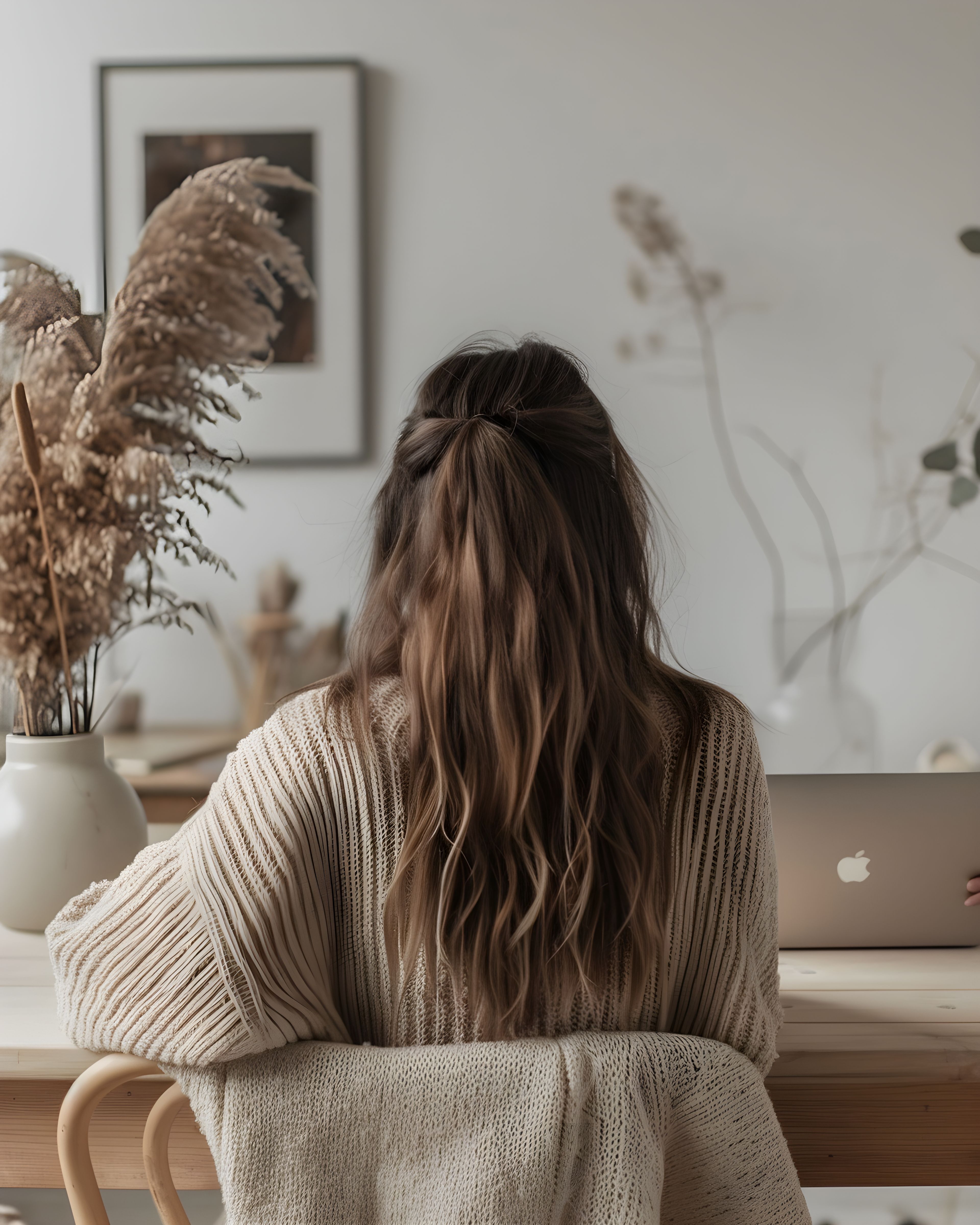 Neutral flatlay for calm web design and brand planning