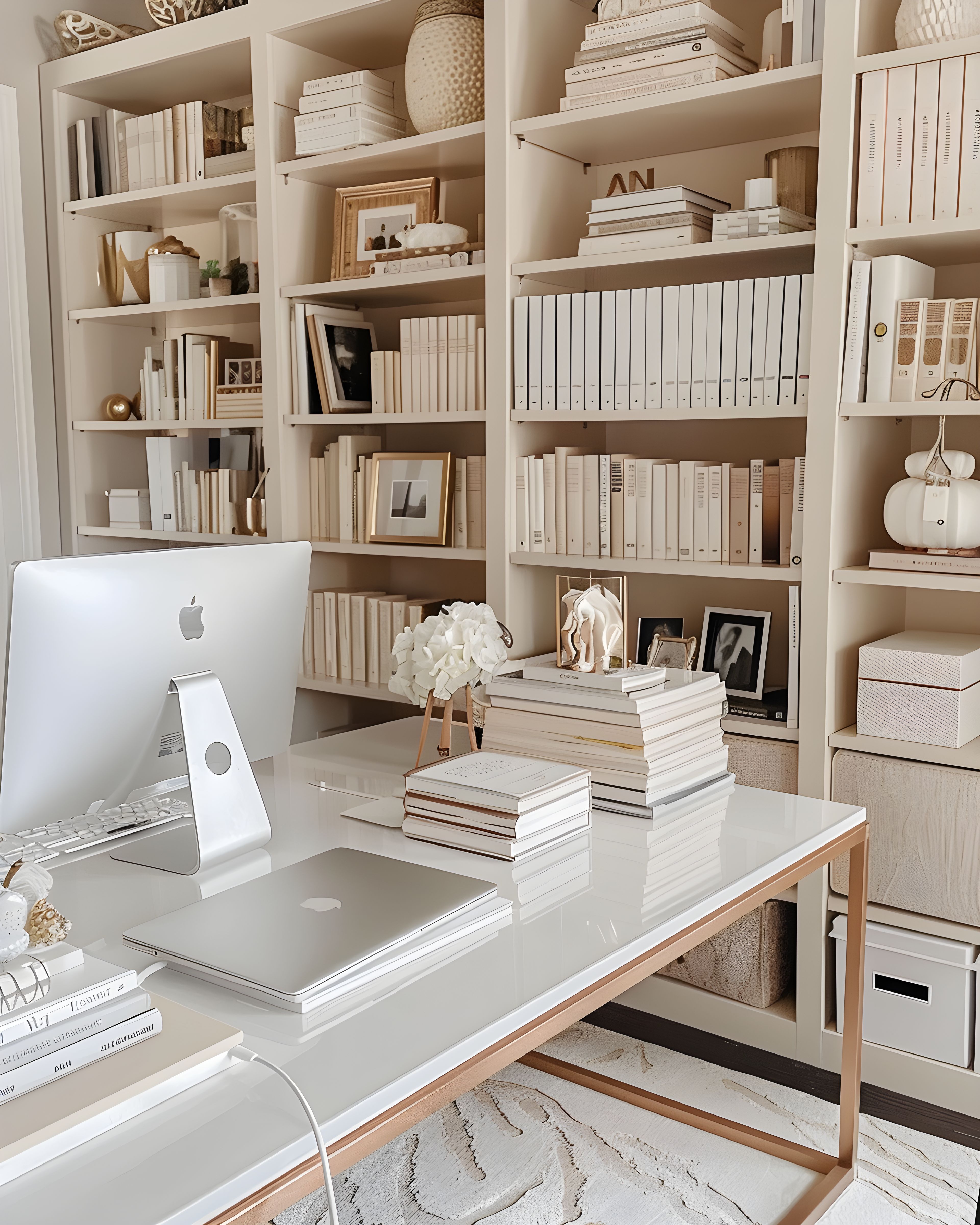 Calm neutral workspace for web design guidance