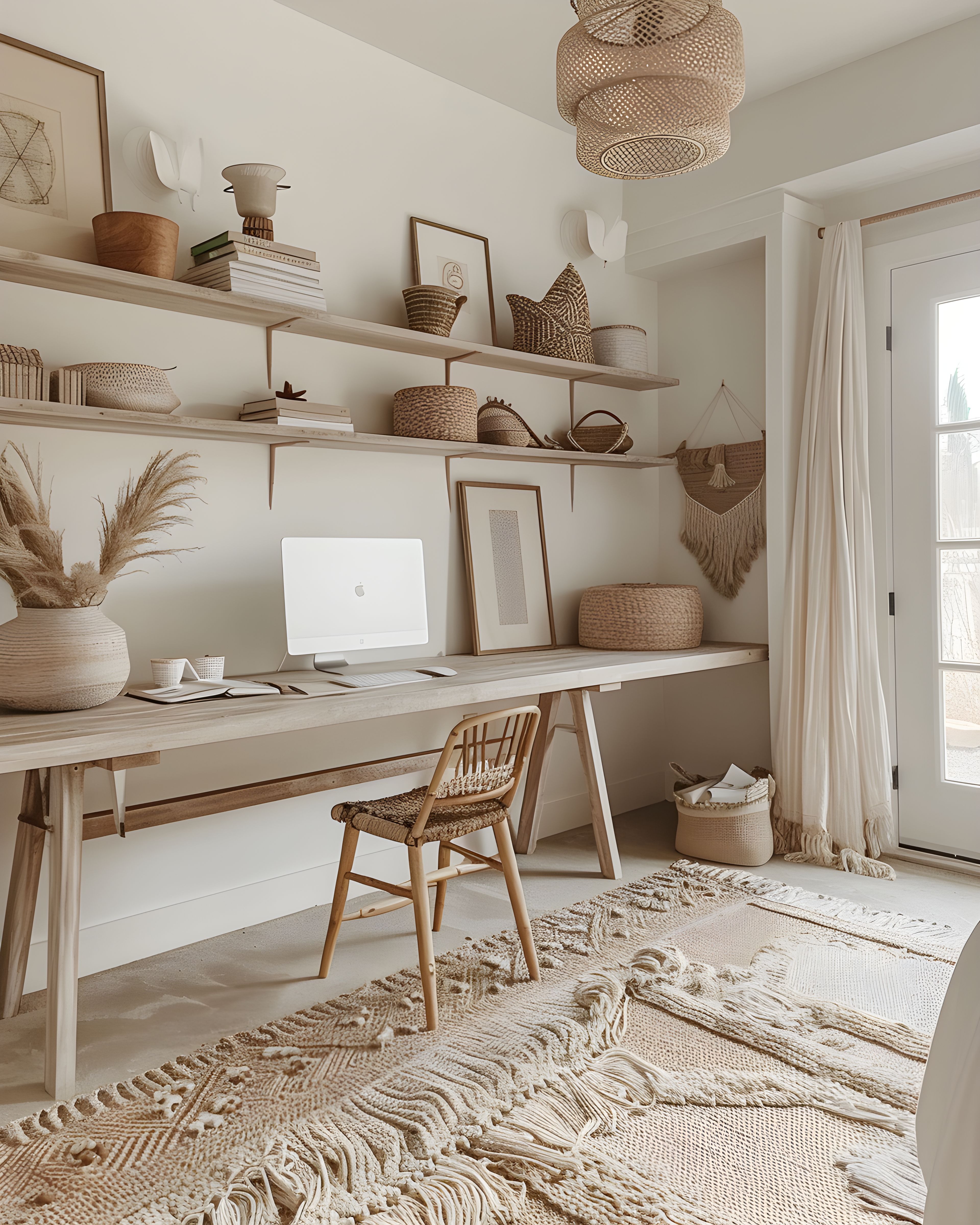 Calm neutral workspace for web design guidance